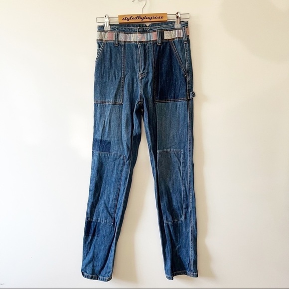 Anthropologie Pilcro And The Letterpress Boho Patchwork Boyfriend Jeans - Picture 3 of 13